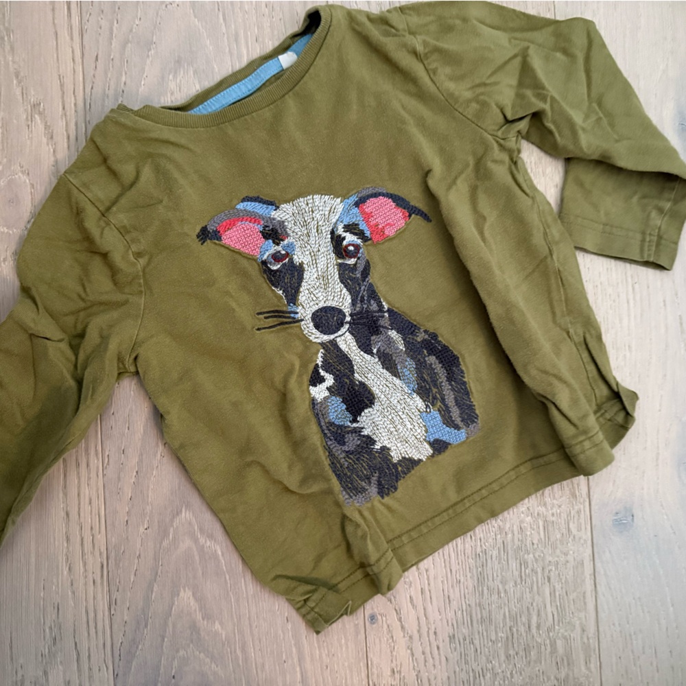 Boden Olive Green Shirt with Embroidered Design